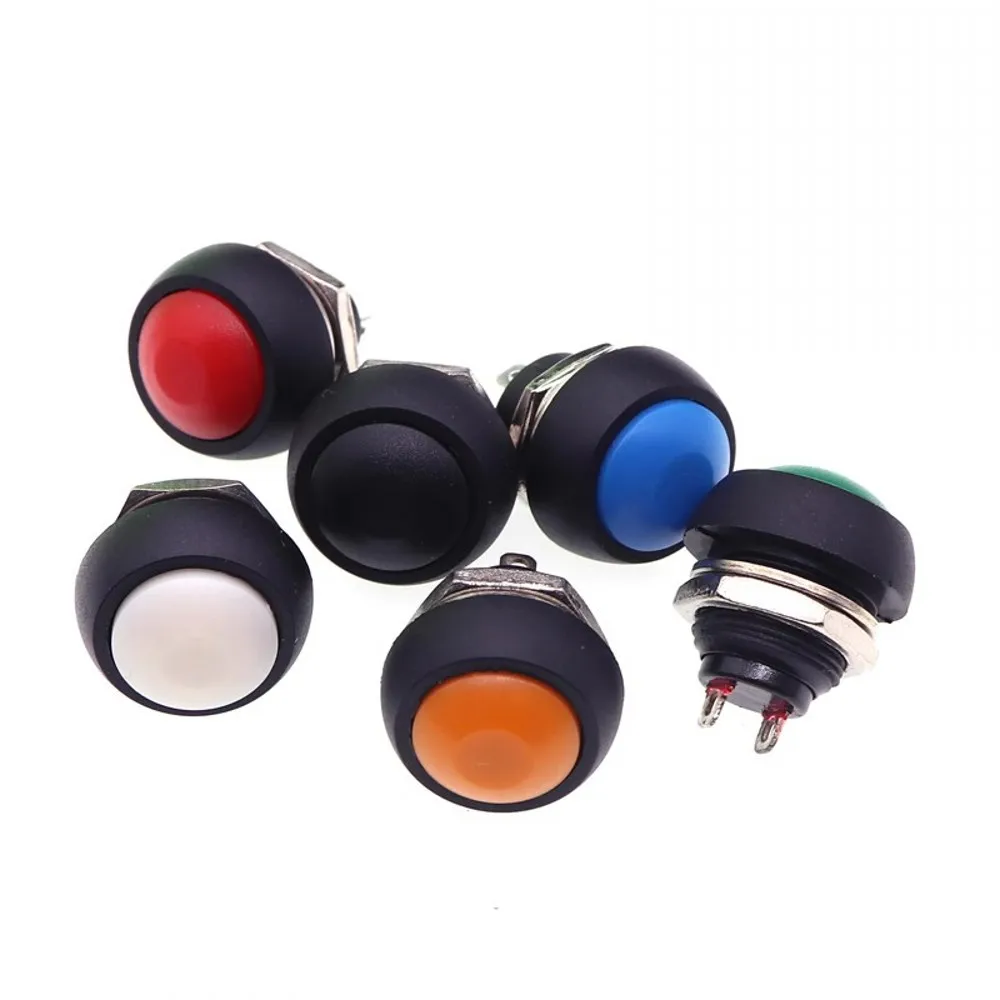 50PCS Mini Round Push Button Switch,PBS-33A Self-Locking/33B Self-reset,2Pin,12mm,3A 250VAC/1A 125VAC,Electrical Equipment