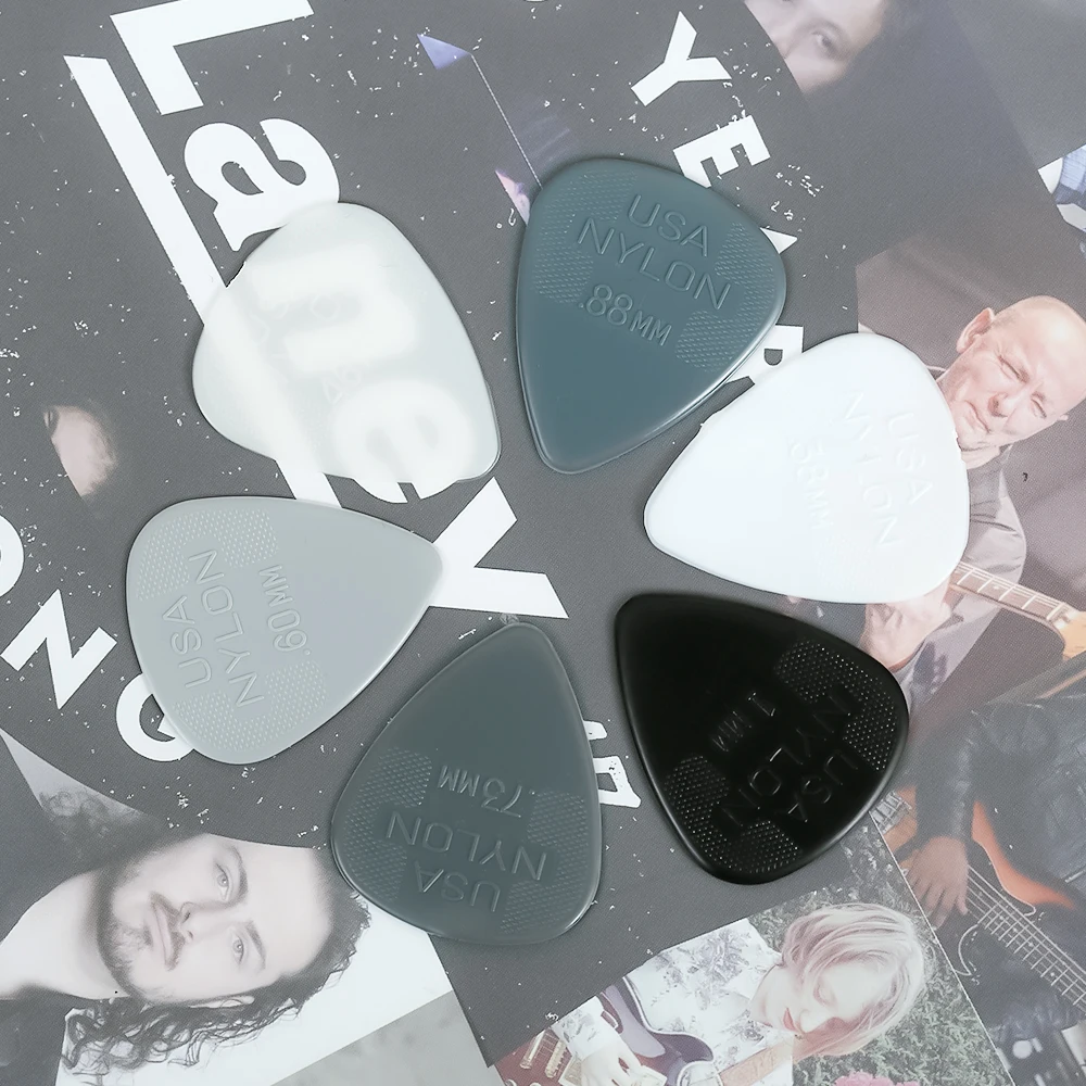 Dunlop Guitar Picks 44R Nylon Standard Pick 0.38/0.46/0.6/0.73/0.88/1.0 mm, USA Original Guitar Accessories