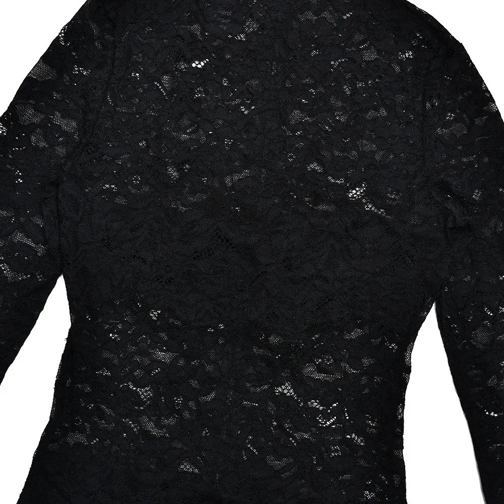 Women Sexy Patchwork Ribbon See Through Mesh Flare Jumpsuits O Neck Long Sleeve Ruched Booty Lifting Slim Club Party Overalls