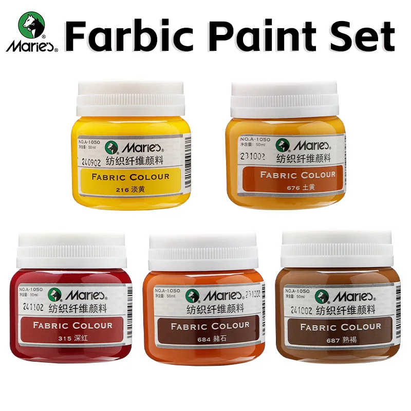 

Marie's 5 Bottles Brown Colors Fabric Paint Sets,50 ml/1.69oz,Strong Coverage,Permanent Textile Paint Kit for Shoes,Canvas Bags