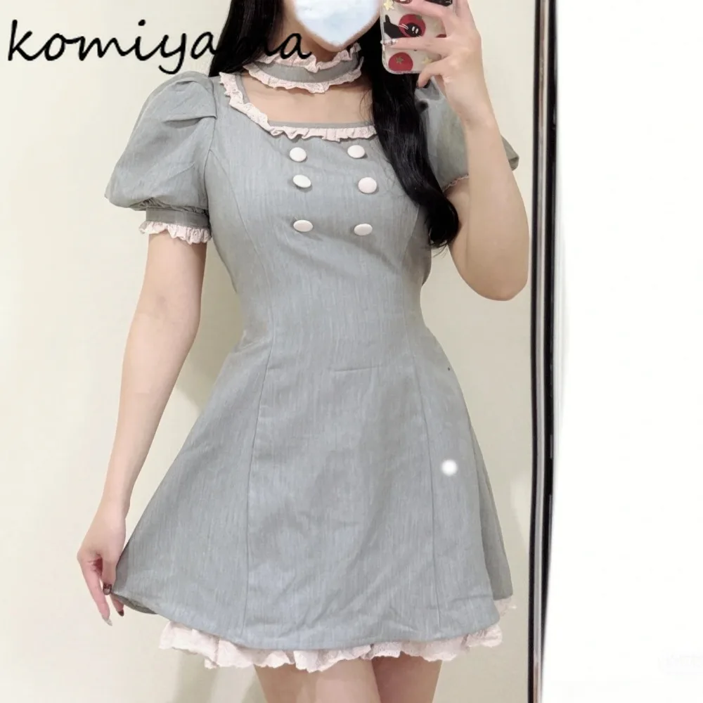 

Round Neck Halter Bubble Sleeve Dress Fungus Cake Vestidos Japanese Dresses Sweet Mini Ropa De Mujer Summer 2025 New Vestido