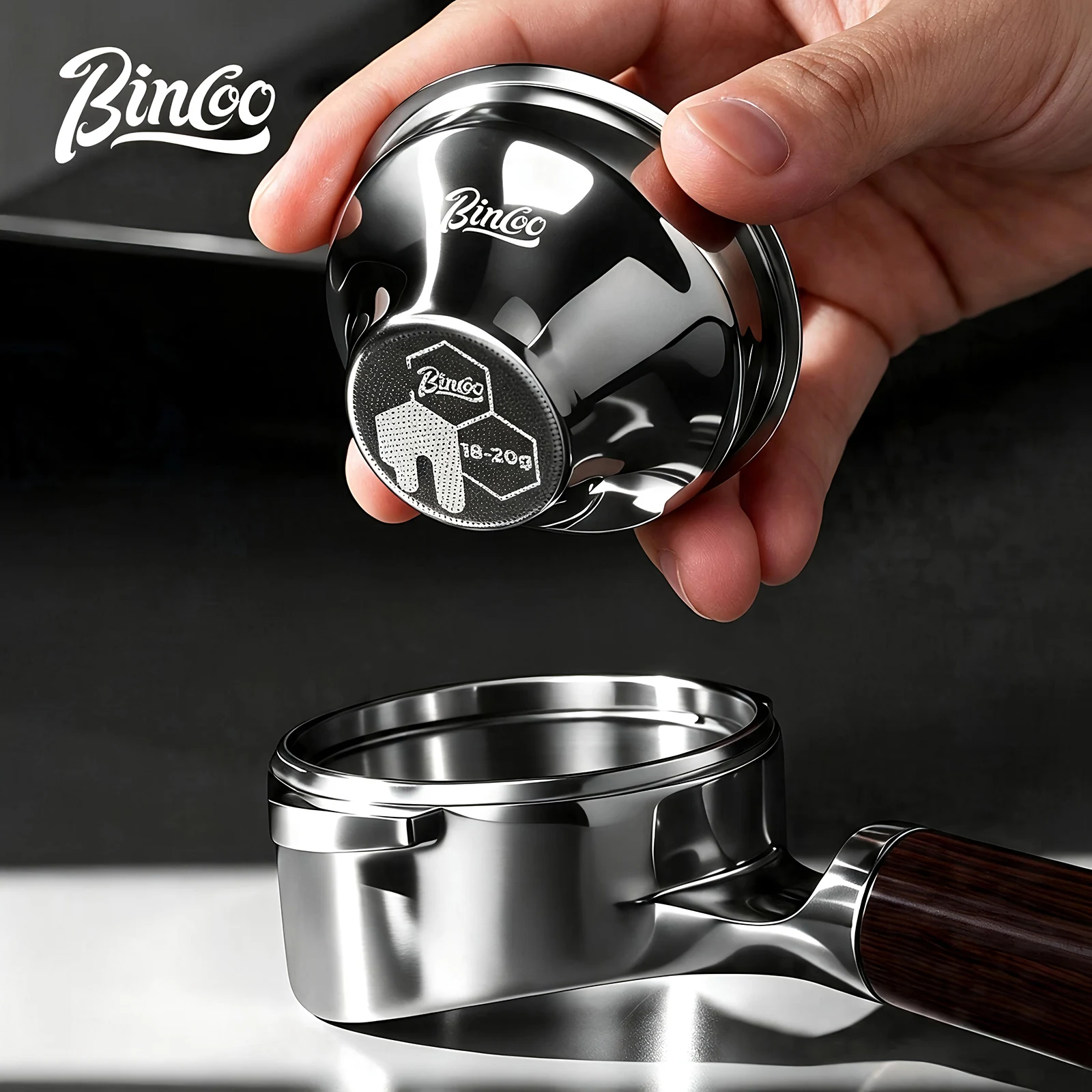 Bincoo 58mm Bottomless Portafilter Basket – Stepped Stainless Steel Precision Bowl, Pressurized Extraction for Espresso