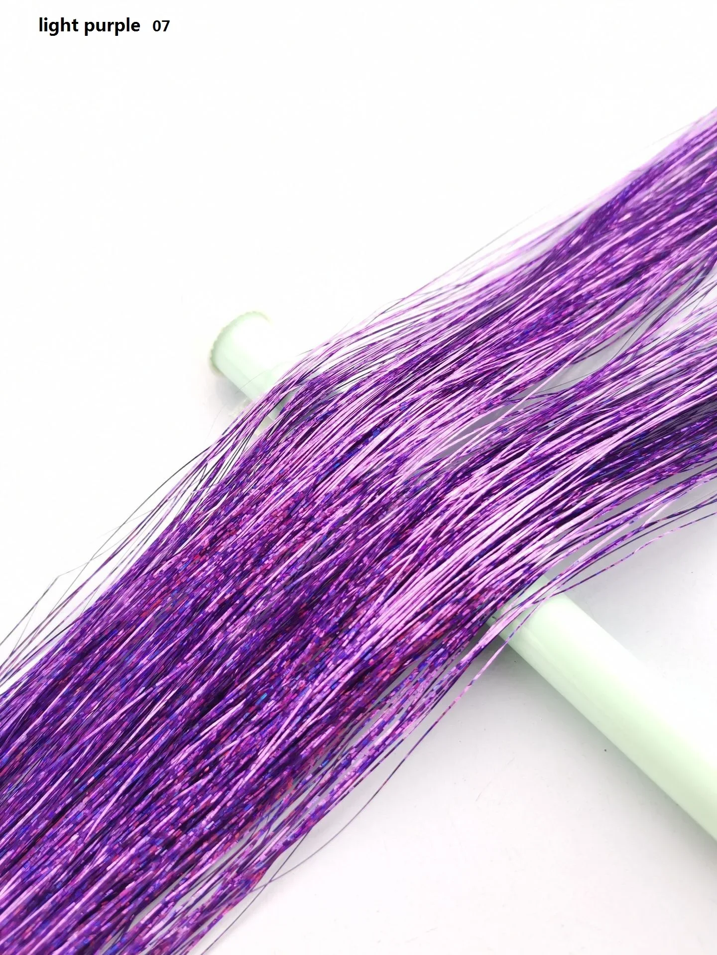 150 Stränge Bunter Glitzer-Haarverlängerungen, 100 cm Lang, Holografische Haaraccessoires für Partys und Veranstaltungen – Detail 9
