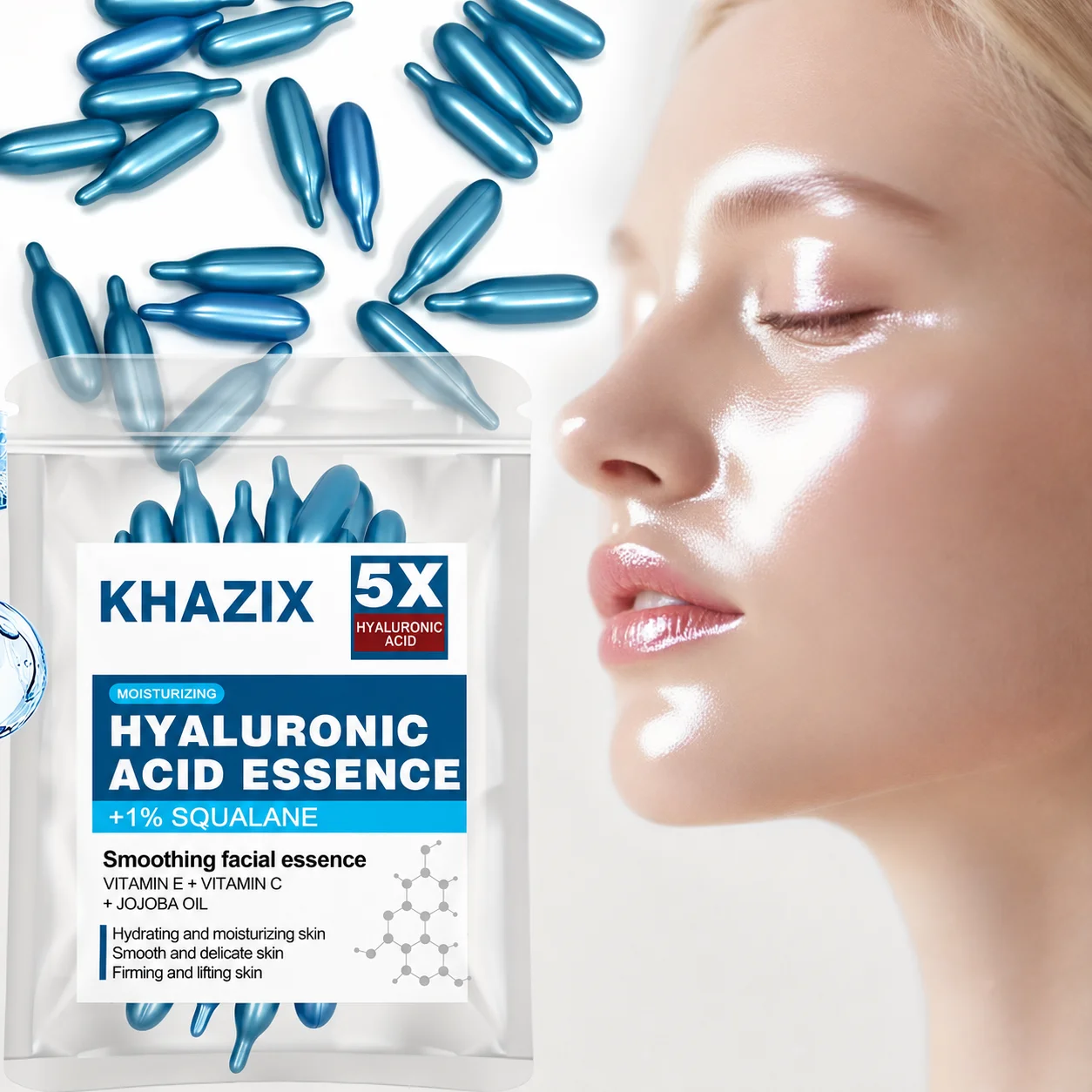 Hyaluronic Acid Facial Serum - (0,4 g x 10 capsules)/sachet -