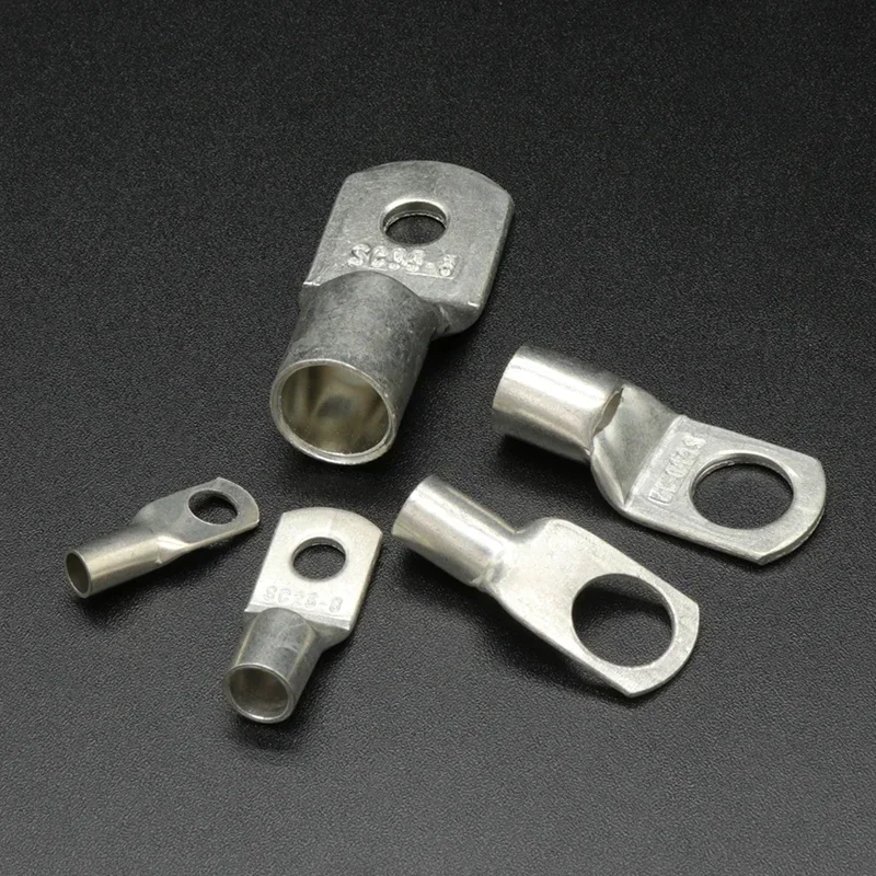 SC Type Wire Nose Terminal Bare Copper SC6 SC10 SC16 SC25 Battery Block Lugs Hole ID 6mm 8mm 10mm Crimp DTGA Cable Connector