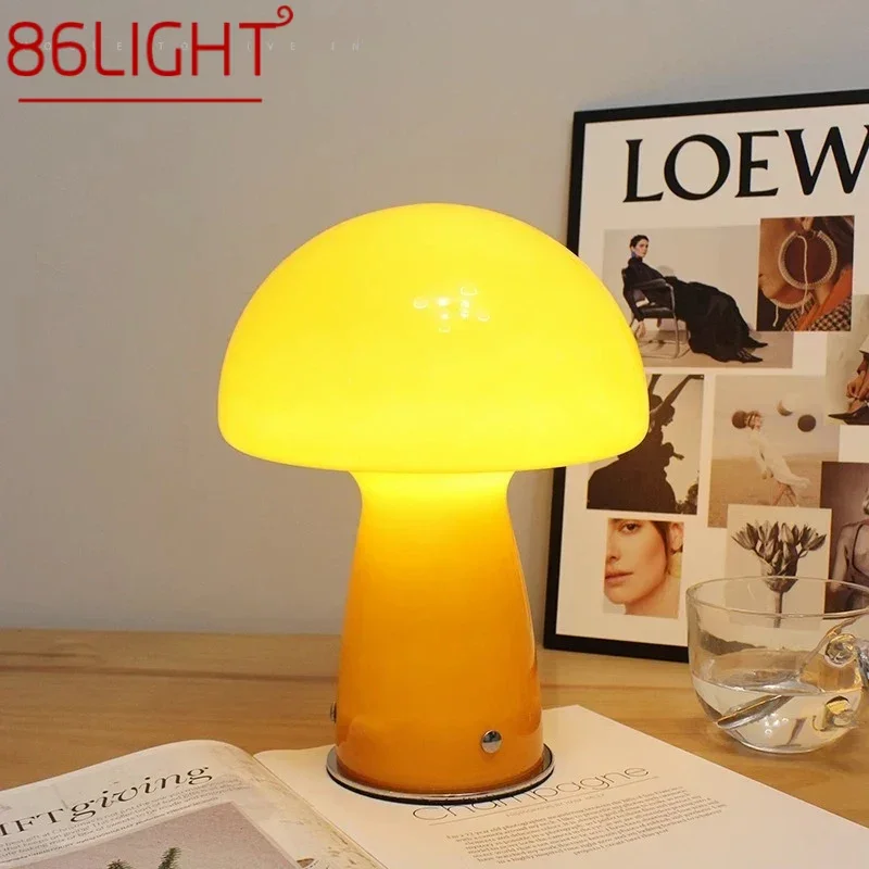 

86LIGHT Modern Mushroom Orange Table Lamp Warm Creative Living Room Bedroom Children's room Minimalist Art Lighting Fixtures