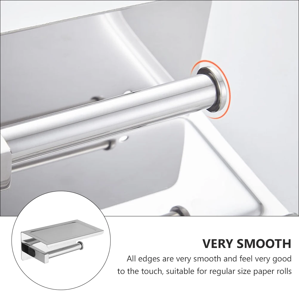 

Stainless Steel Bathroom Tissue Holder Paper Storage Rack Waterproof Phone Mount 304 Steel Wall Mounted Towel Bar