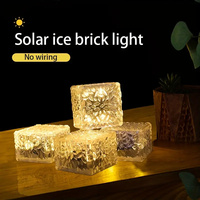 2/4PCS Solar LED Lights Outdoor Lawn Lamp Solar Brick Light Crystal Sunlight Landscape Pathway Garden Patio Decor Yard Light
