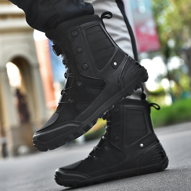 Motorcycle Boots Men Moto Riding Boots Four Seasons Breathable Motorcycle Shoes Motorbike Chopper Cruiser Touring Ankle Shoes