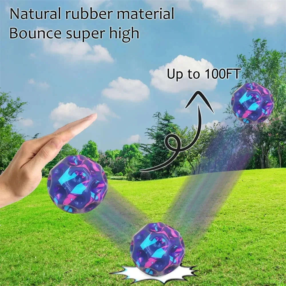 Pelota hinchable de luna para niños, pelota espacial de alto rebote, juguete para aliviar el estrés de fácil agarre, regalo de fiesta divertido al aire libre