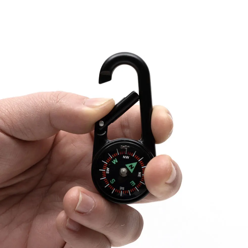 

2pcs Pocket Compass Hiking Survival Carabiner Lightweight Keychain Camping Navigation Tool Outdoor Mini Wear-Resistant