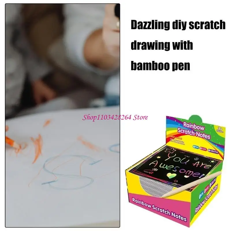 Note graffi, 100 fogli con stilo per espressione creativa Drawing arts Note Scratch Artwork per arte artistiche per bambini