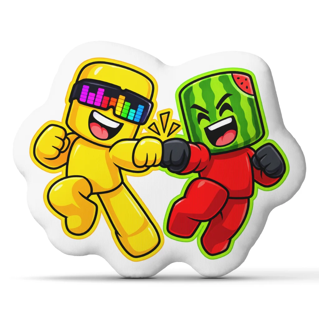 Sunny And Melon Fist Bump Block Characters Shaped Pillow Cushion Irregular Stuffed Throw Pillows for Sofa Home Decoration Gift