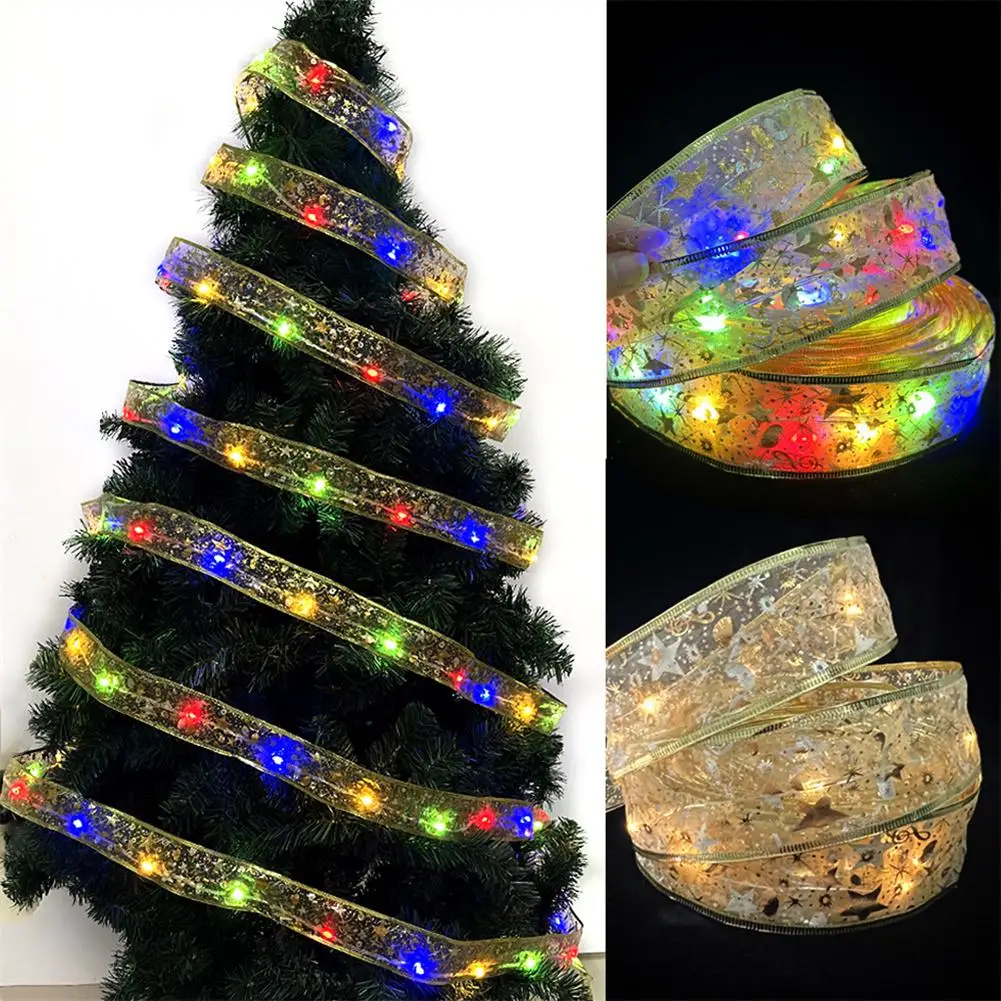 

Christmas Ribbon Lights 4m 40 Led Lamp String Lights For Christmas Decorations Weddings New Year Party Dropshipping