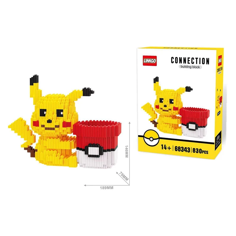 Pokémon Pikachu Bear Rabbit Creative Series Mini Fun Toys Building Blocks Action Figure Ornament Toys Children\'s Christmas Gift