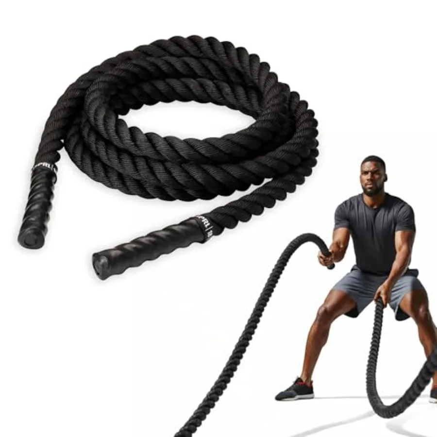 

Battle Rope - Weighted Rope for Strength Training Working Out and High-Intensity Workouts for Building Stamina and Endurance -