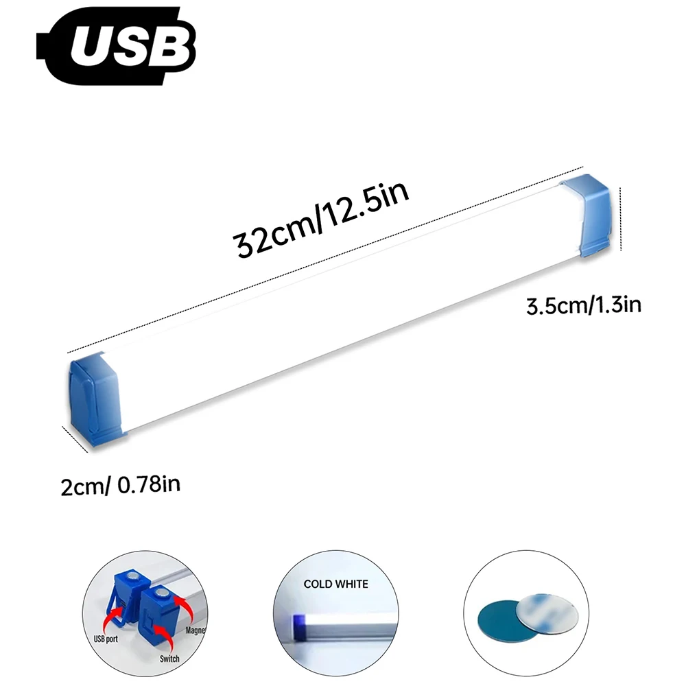 1pc Usb Powered Led Ambient Night Light, Switchable, Portable Blue Decorative Light, Suitable For Bedrooms, Bars, Live Photograp