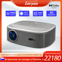 Everycom HQ10W 1080P Projector  Full HD 4K 19000 Lumen Projectors Video Smart TV for Home 2+64GB Movie Theater Beamer With Dolby