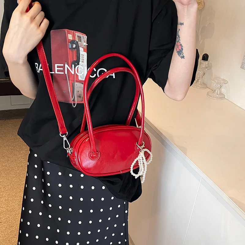 Summer Underarm Bag Korean Style Small Bag All-Match Casual Shoulder Bag for Women Girls 2024 New High Sense Red Handbag