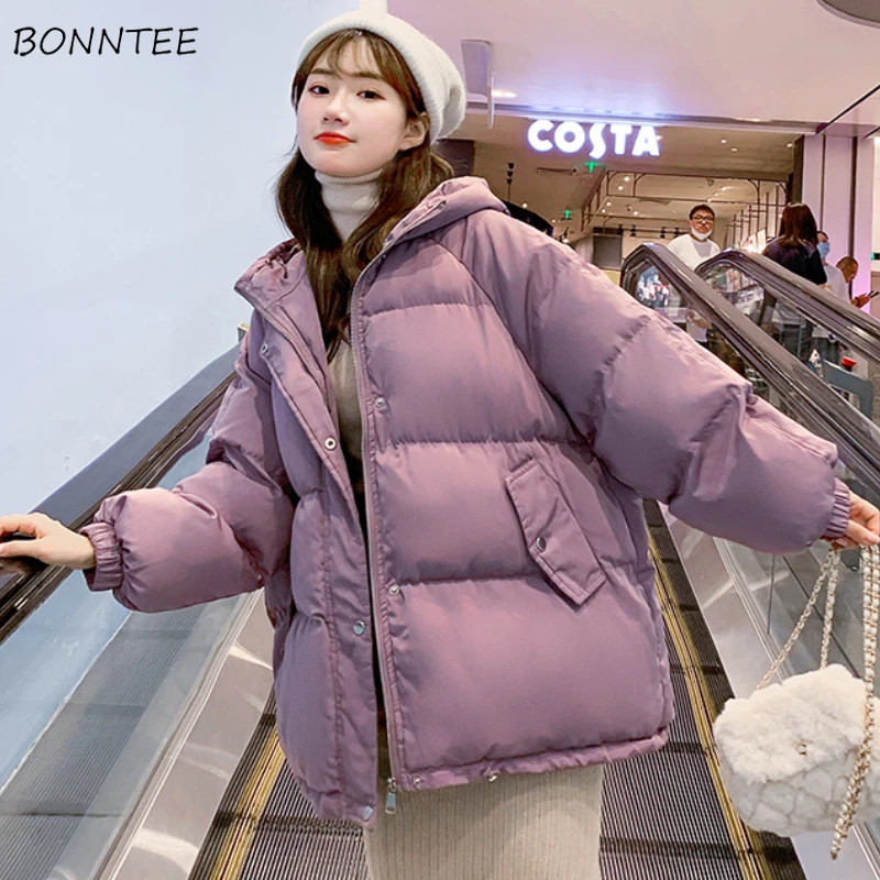 Parka invernale donna 5 colori Ulzzang Baggy Cozy cappotto con cappuccio studenti Warm Fashion Harajuku delicato addensare stile corto estetico