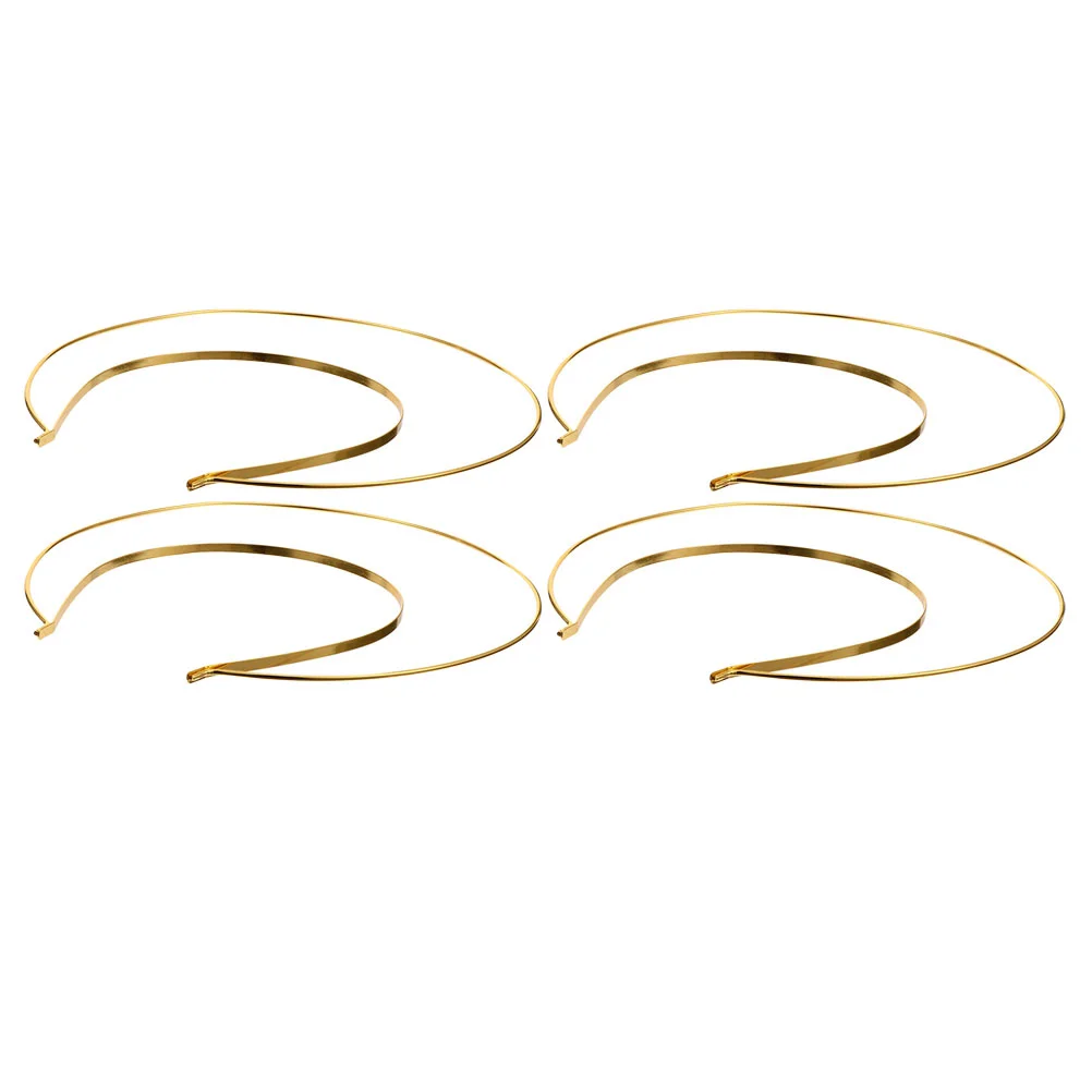 

4 Pcs Crown Headband Double Layer Headbands Chic Hair Hoops Party Decorate Handmade Women Accessory Metal Iron Festival DIY