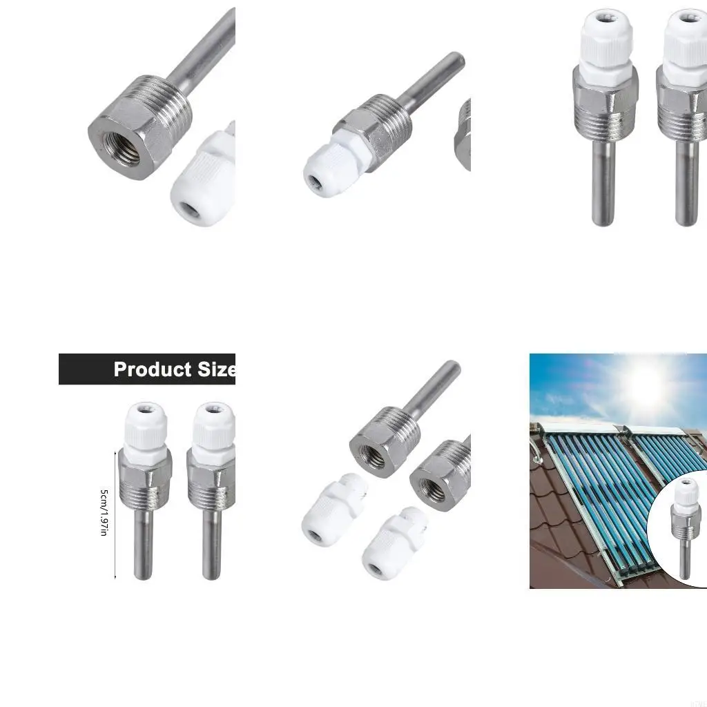 37ME 2Pieces Thermowell Tubes 8x50mm Stainless Steel For Temperature Monitoring