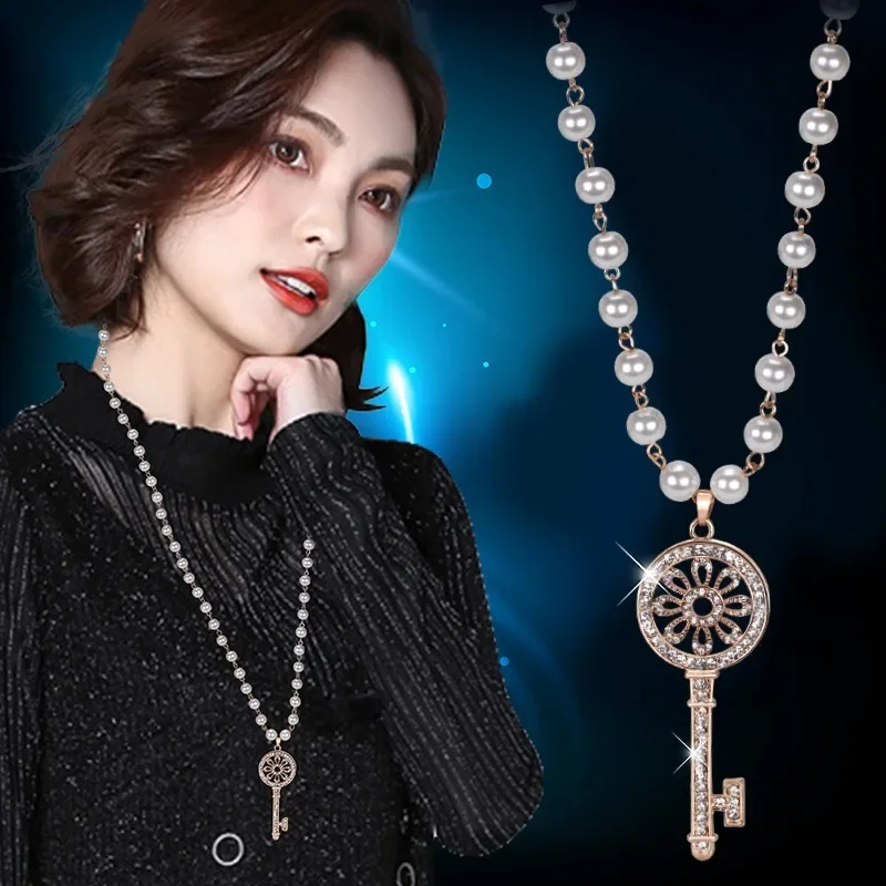 Nuova catena maglione chiave lunga collana da donna versatile autunnale e invernale