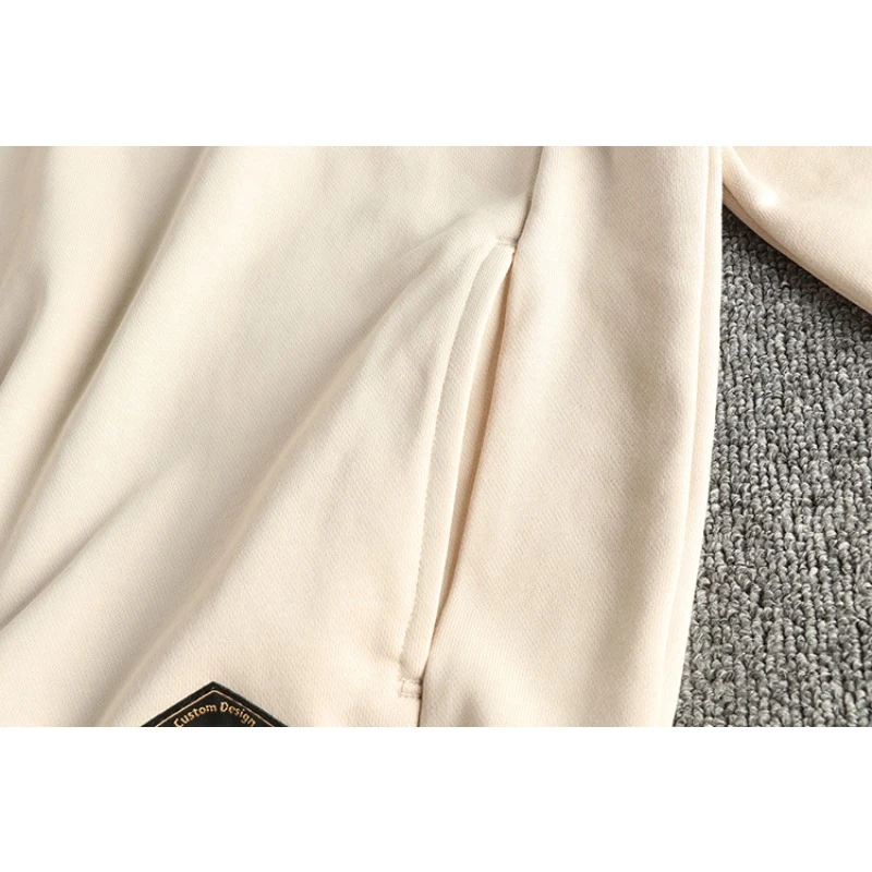 سويت شيرت رجالي ثقيل وسميك ودافئ من القطن تيري ذو طية صدر السترة وأكمام طويلة #5