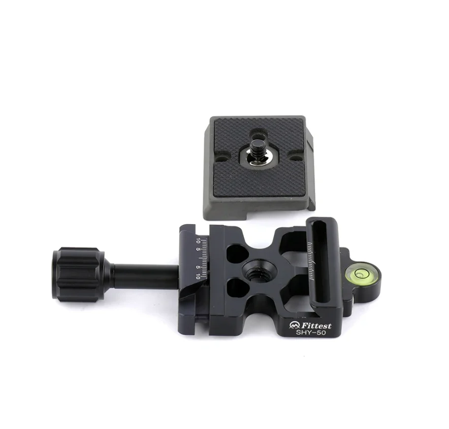 FITTEST 3in1 Clamp Compatible with Arca Swiss Manfrotto 200pl-14 410pl-14 Quick Release Plate Tripod Head Mount Adapter