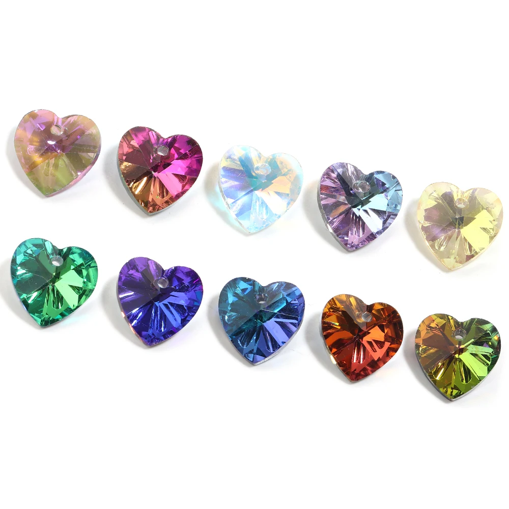 10st 14mm hartvorm kristalglas kralen Oostenrijkse kleur gefacetteerde kristallen charme voor doe-het-zelf ambachten kledingstuk kralen decor accessoires