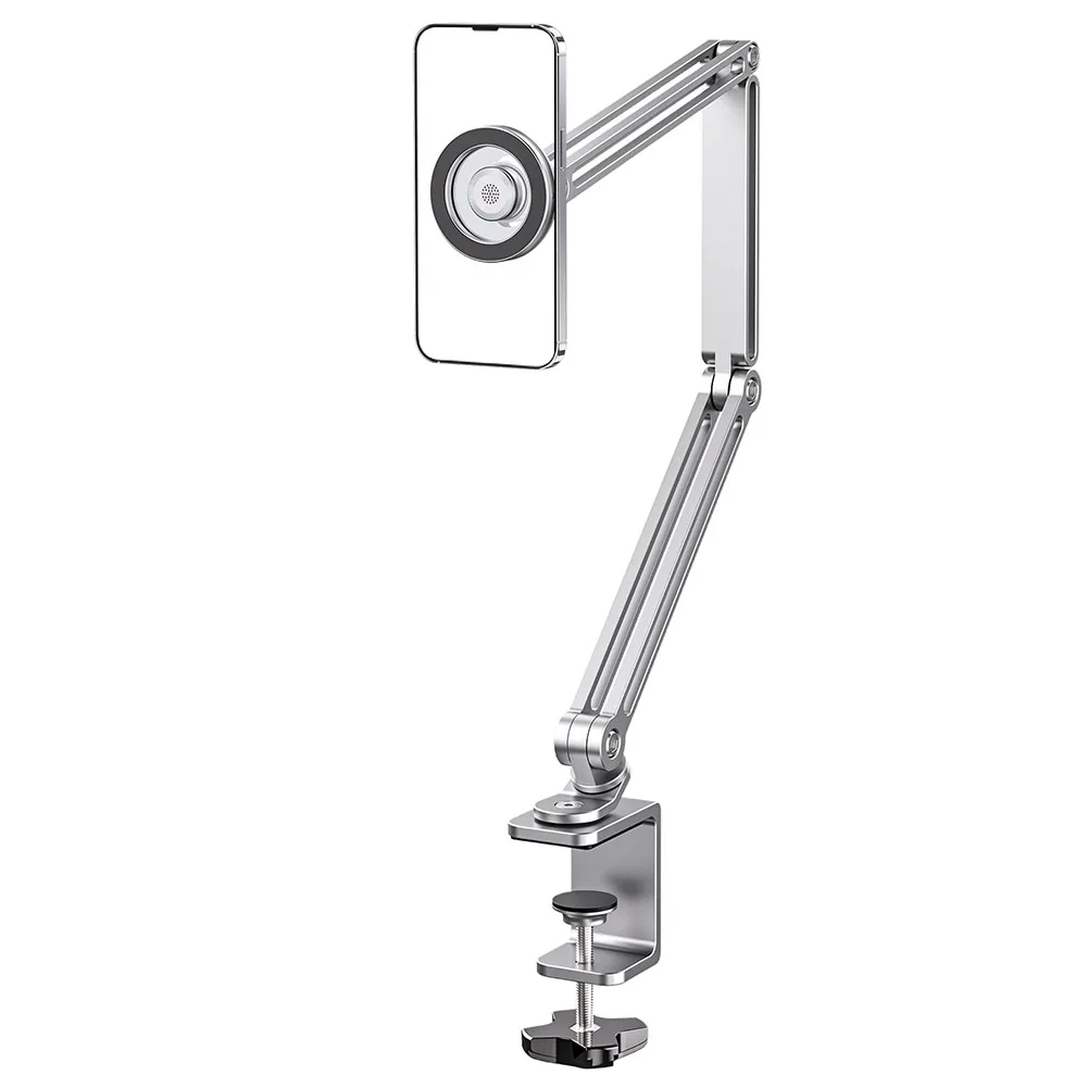 Tablet Stand with Aluminum Alloy Material 360 Degree Adjustable Rotation and Strong Magnetic Hold for Desk or Bedside