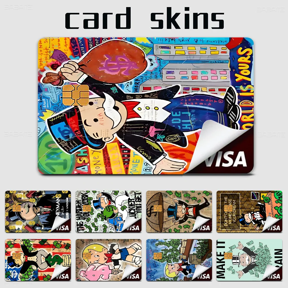 Alec Monopoly Millionaire Money Anime Cartoon Sticker Film Skin For Credit Card Debit Bank Bus Card