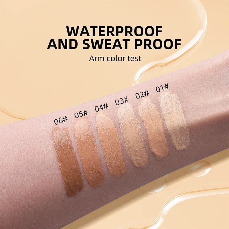 Crema de base correctora líquida, cobertura completa, acné, poros, marcas, ojeras, marfil, brillo duradero, Control de aceite facial, maquillaje