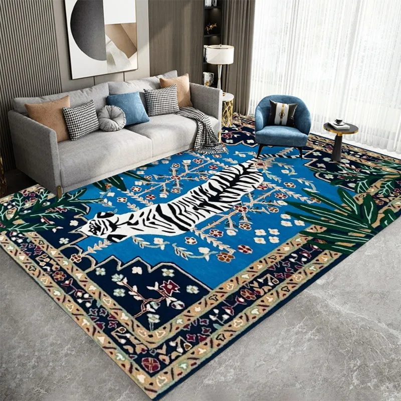 

Богемный тигровый ковер с цветочным принтом, винтажный ковер с животными, противоскользящий ковер для гостиной, спальни, рядом с кроватью, напольный коврик, декор