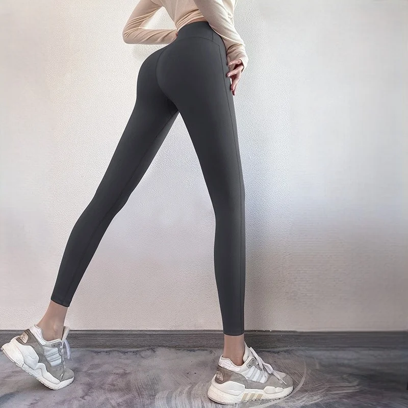 Yoga Pants Black Women Tight-Fit Dyeing Leggings-High-Waist Loungewear Basics Bodycon Ropa Flexible Patch Ladies' Spring Style