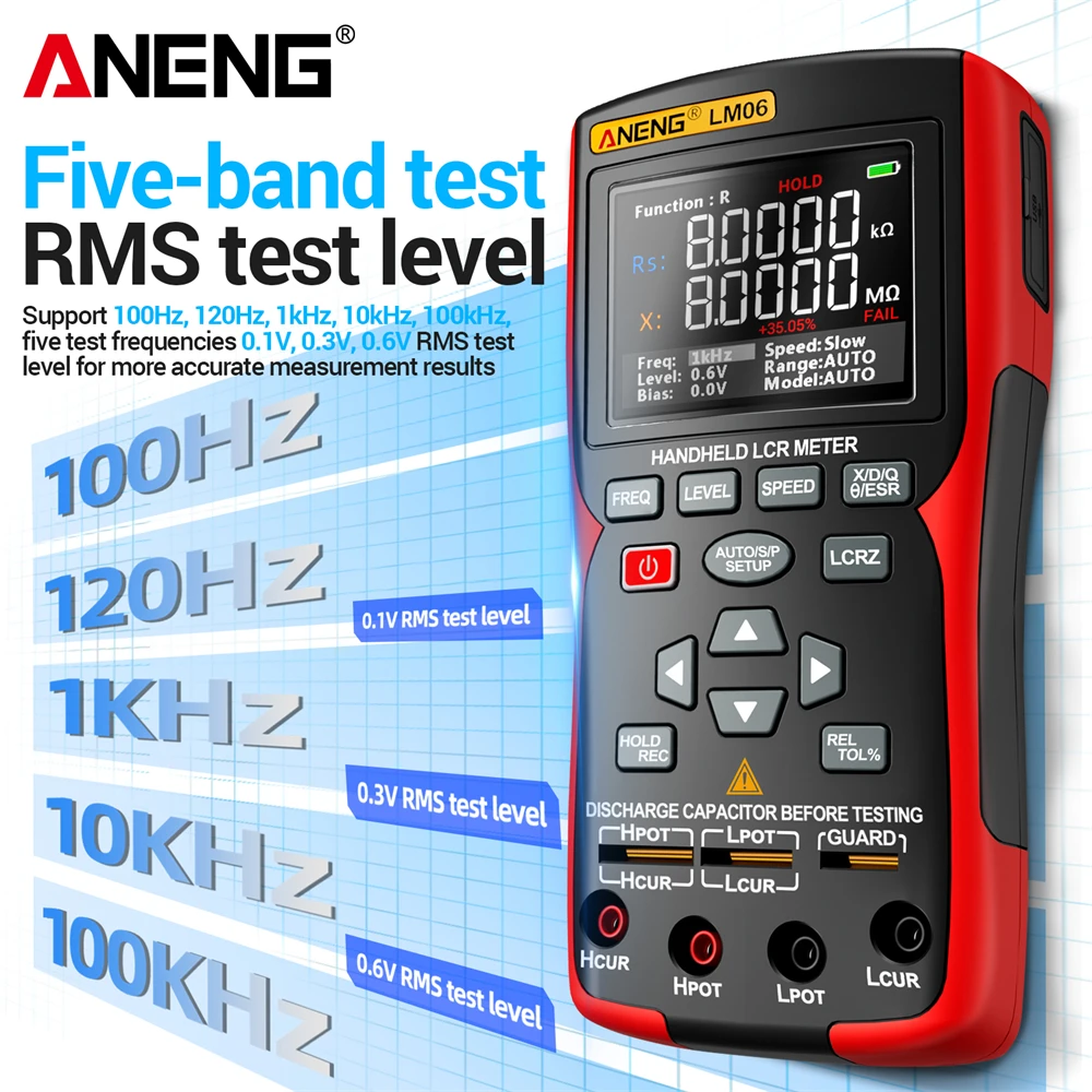 ANENG Handheld Digital Bridge LCR Tester LM06 Smart Tweezer High Precision Capacitor Resistance Inductance Multifunctional Tools view 4