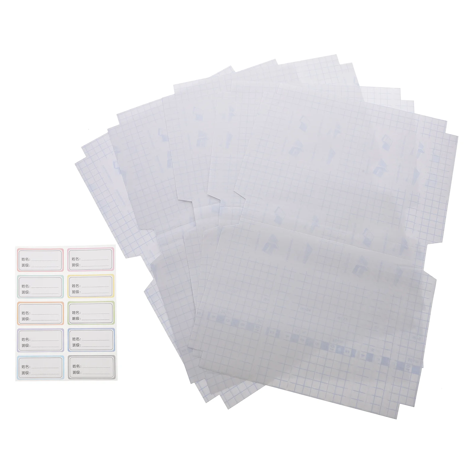 10 Pcs White Wrapping Paper Self-adhesive Book Cover Sleeve Plastic Gift Transparent Notebook