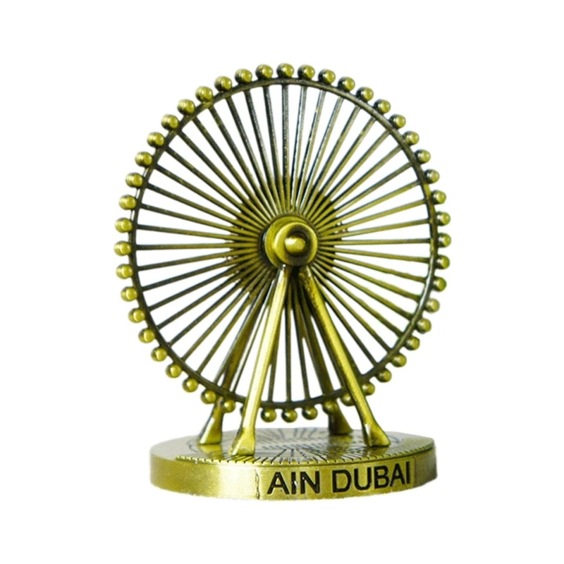 Dubai Riesenrad Modell Skulptur Rotierende Statue Metall Ornament Hochzeit Hause Wein Schrank Desktops Dekorationen Geschenk
