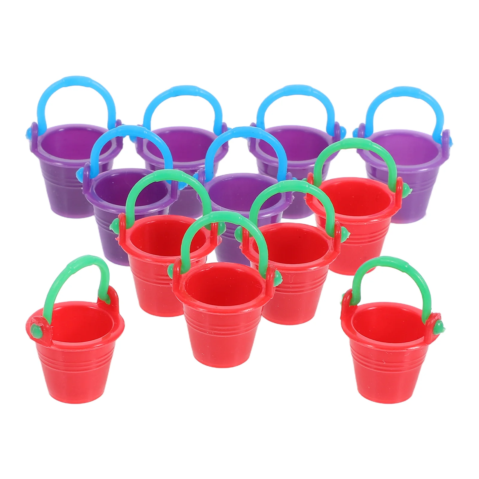 

12 PCS Micro Landscape House Beach Bucket Props Buckets Mini Plastic Abs Stationery Supplies