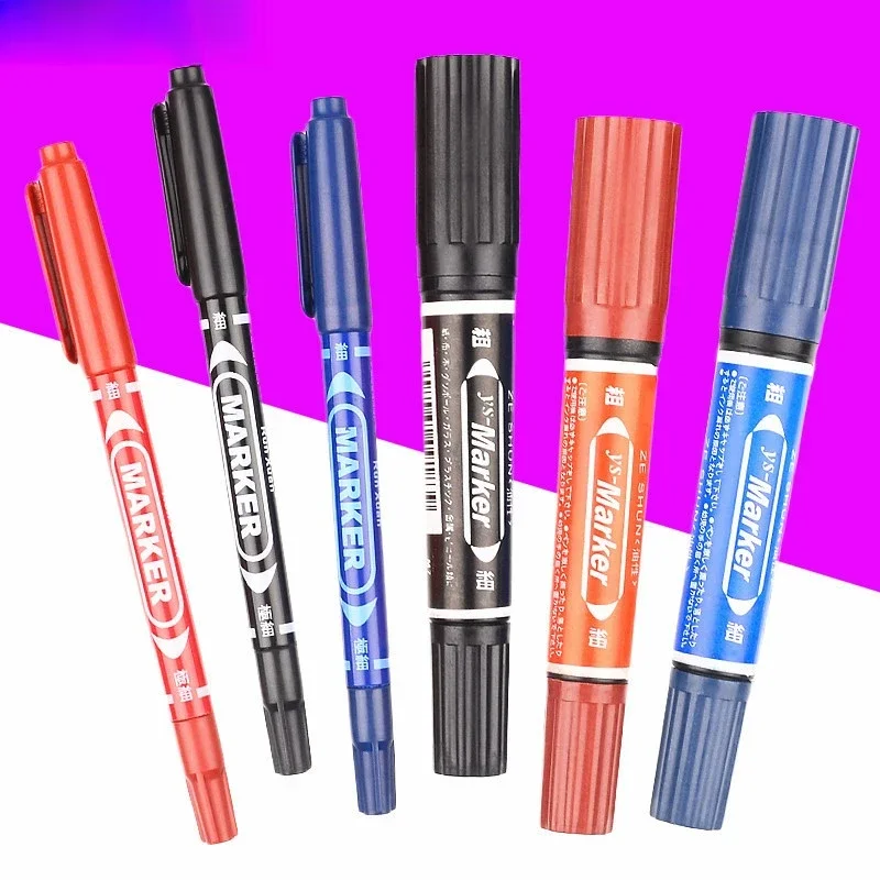 10 PCS Permanent Markers Pens Manga Waterproof Double Sided Colored Oily Ink Sketch Painting Art School Supplies Stationery