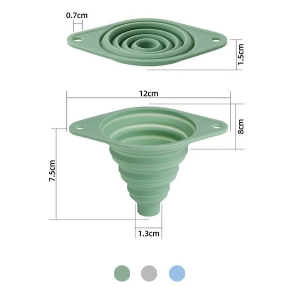 Portable Multi-Purpose Kitchen Funnel Set Foldable Wide Mouth Silicone Funnel Collapsible Feature Collapsible Funnel Kitchen Use
