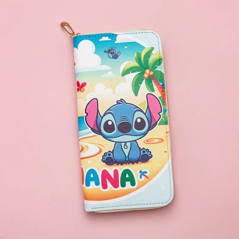 

Disney Stitch Wallet for Kids Students PU Leather Waterproof Long Cute Cartoon Card Coin Purse Holder for Daily Use