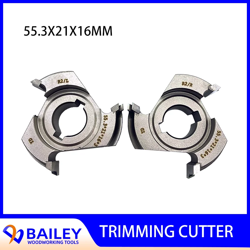 BAILEY 1Pair 55.3x21x16mm 3Z R1.5/R2/R3 Fine Trimming Cutterr For NANXING KDT Edge Banding Machine Woodworking Tool