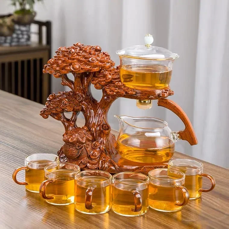 

Heat-resistant Kungfu Tea Drinking Chinese Glass Tea Set Creative Automatic Teapot Tea Infuser Magnetic Water Diversion