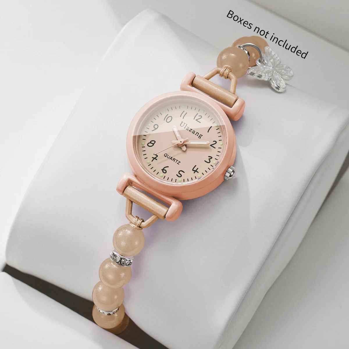 Fashion Girls Students Arabic Dial Quartz Watch Beads Chain Strap Women Wristwatches Relogio Feminino Clock Gift (Without Box)