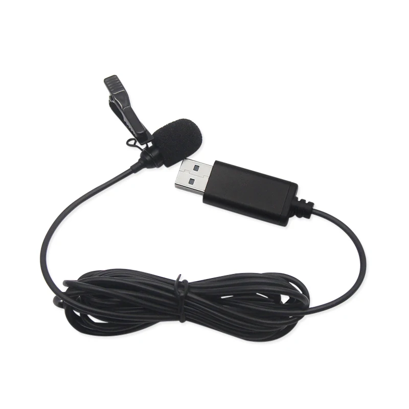Tragbare USB Mini Mikrofon 2m Revers Lavalier Mic Clip-auf Externe Knopfloch Mikrofone für Laptop PC Computer Aufnahme chat