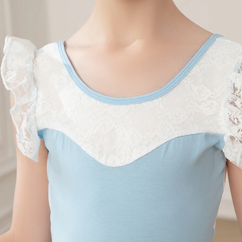 Girls Ballet Leotards Tutu Dress Ballet Skirt For Kids Children Dance Skirt Gymnastics Dancewear Balleriana Clothes Lace Sleeves