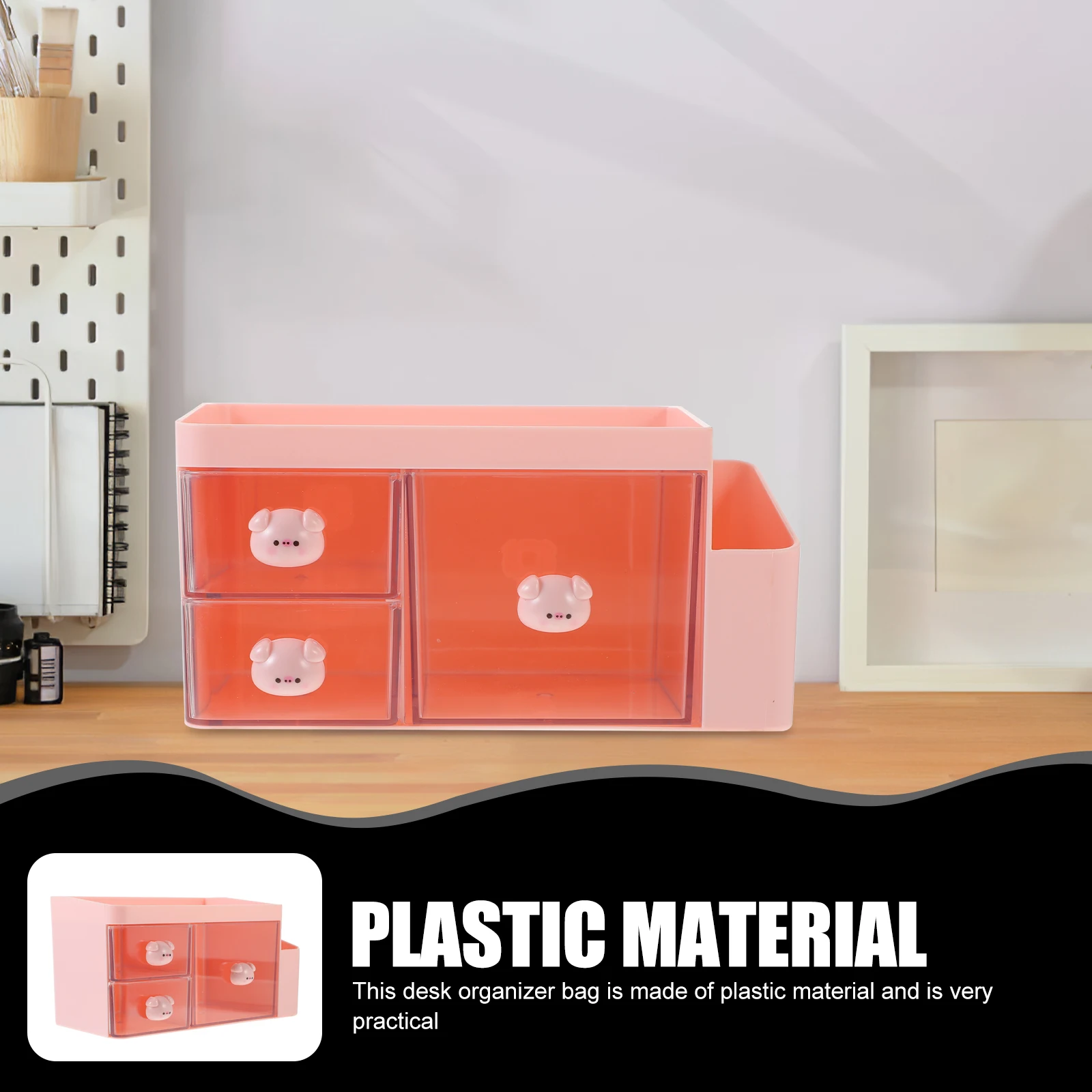 Functional Stationery Storage Box Desk Organizer Study Drawer Clear Organization Student