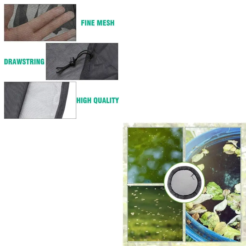 Sturdy Polyester Rainwater Filter Mesh Cover For Outdoor Water Barrels Prevents Leaves Debris And Mosquitoes high quality