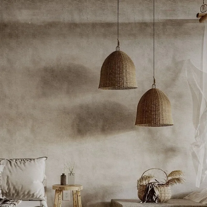 ثريا غرفة الشاي لمطعم Wabi-sabi Wind Rattan، دراسة تحسين المنزل اليابانية القديمة، غرفة المعيشة Zen Homestay